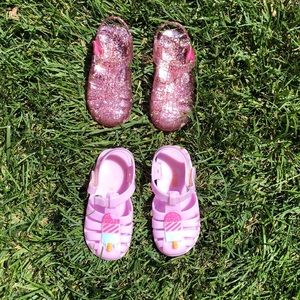 TWO pairs of jelly sandals